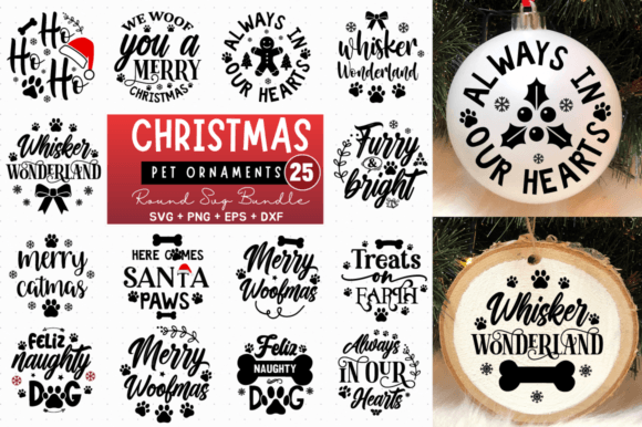 Christmas Pet Ornaments SVG Bundle