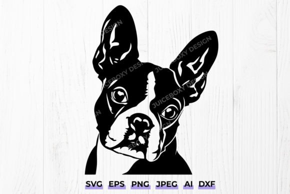 Cute Boston Terrier Svg, Dog Face Png