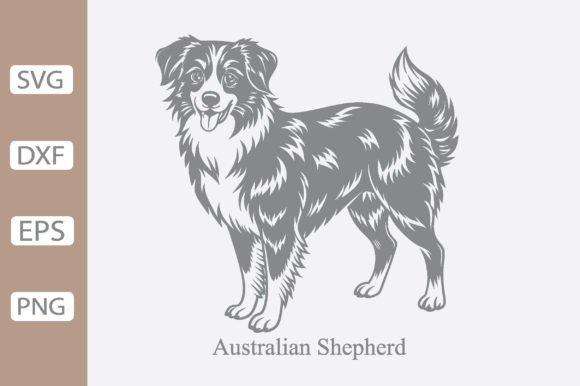 Dog Australian Shepherd SVG PNG Design