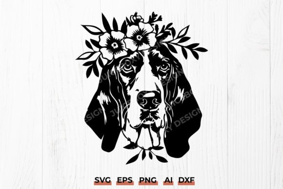 Floral Basset Hound SVG Dog Silhouette: A Designer's Review