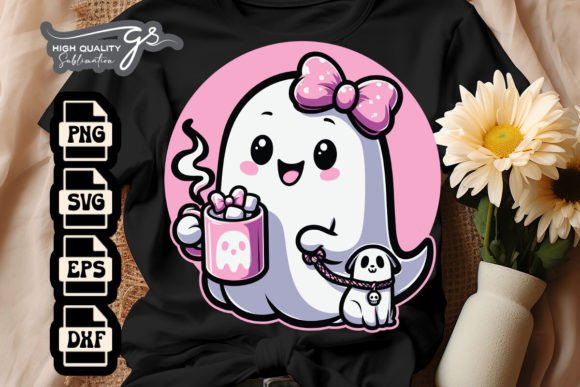 Funny Ghost Walking Dog Spooky SVG