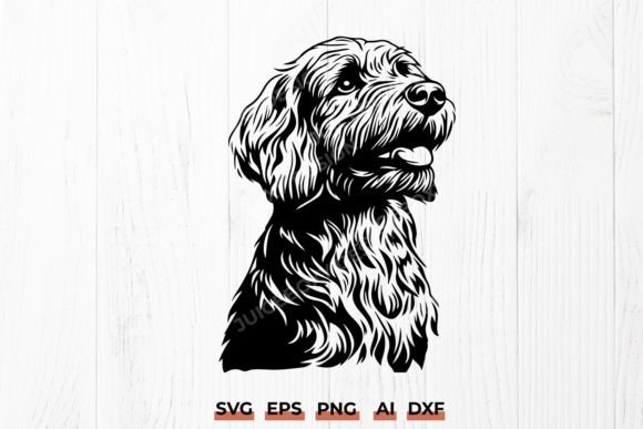 Goldendoodle Dog Silhouette For Embroidery Projects