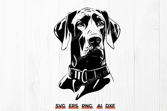 Great Dane Head Silhouette SVG, Dog DXF