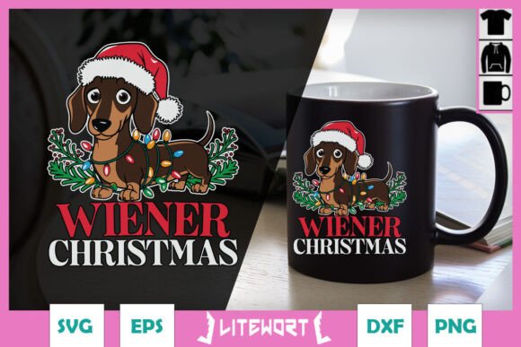 Merry Weenie Dog Christmas SVG