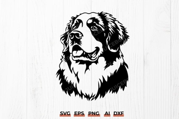 Saint Bernard Dog Head SVG Review for Embroidery