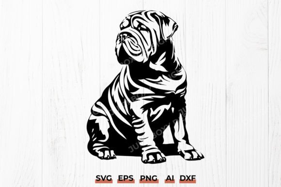 Shar Pei Dog Silhouette Vector SVG PNG