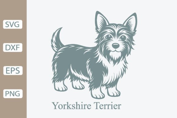 Yorkshire Terrier Dog Line Art SVG PNG